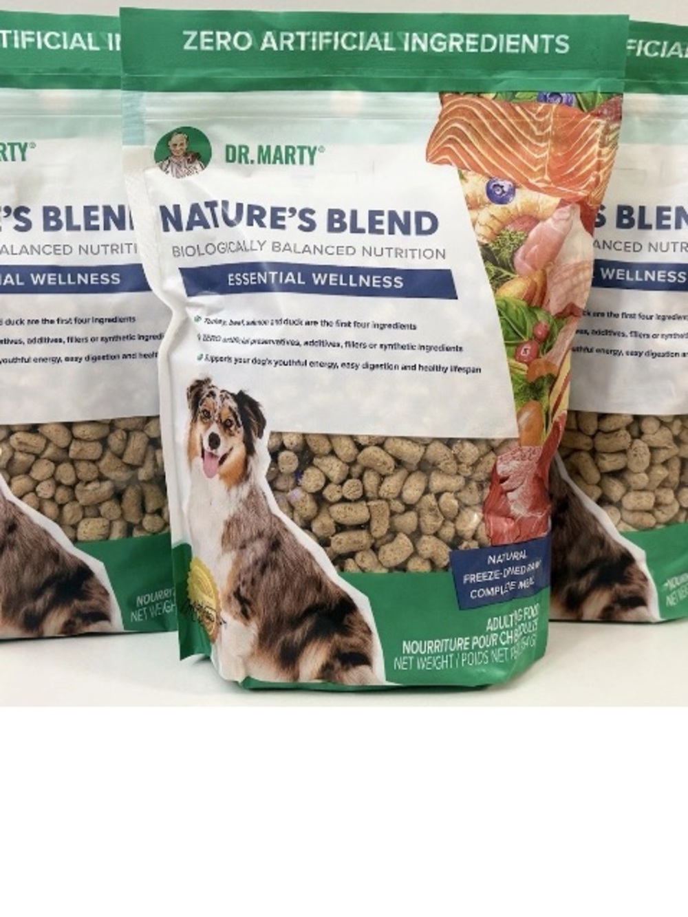 Dr. Marty Nature's Blend Freeze-Dried Raw Dog Food 48 oz (3 Bags x 16 oz)
